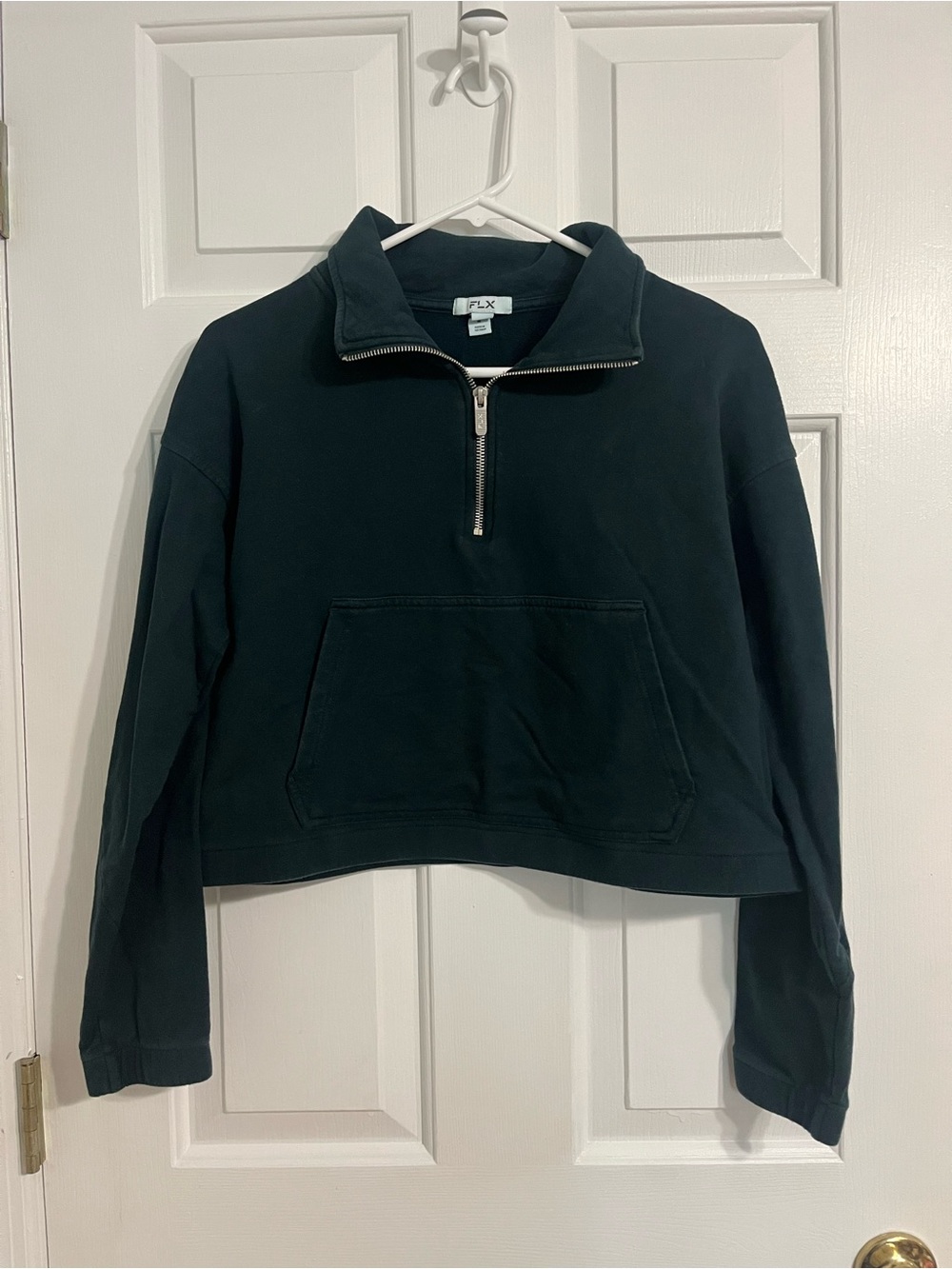 FLX Active Green Cropped Long Sleeve - Medium